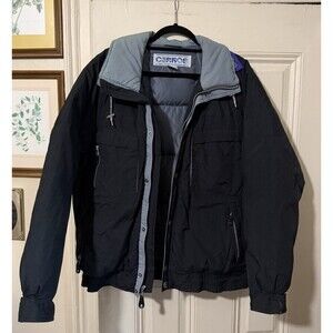 Vintage 1990s Cerros Goose Down Puffer Jacket Mens Medium Black Winter Coat